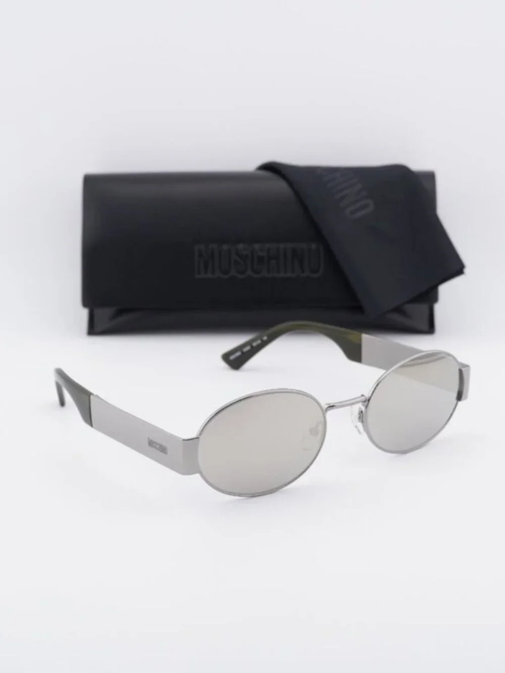 Moschino MOS185/S 06LB UE Oval Sunglasses - Ruthenium / Mirror